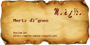 Mertz Ágnes névjegykártya